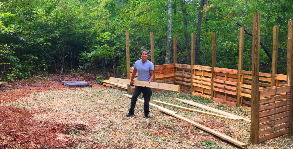 Van Darkholme building a bondage camp on his farm.